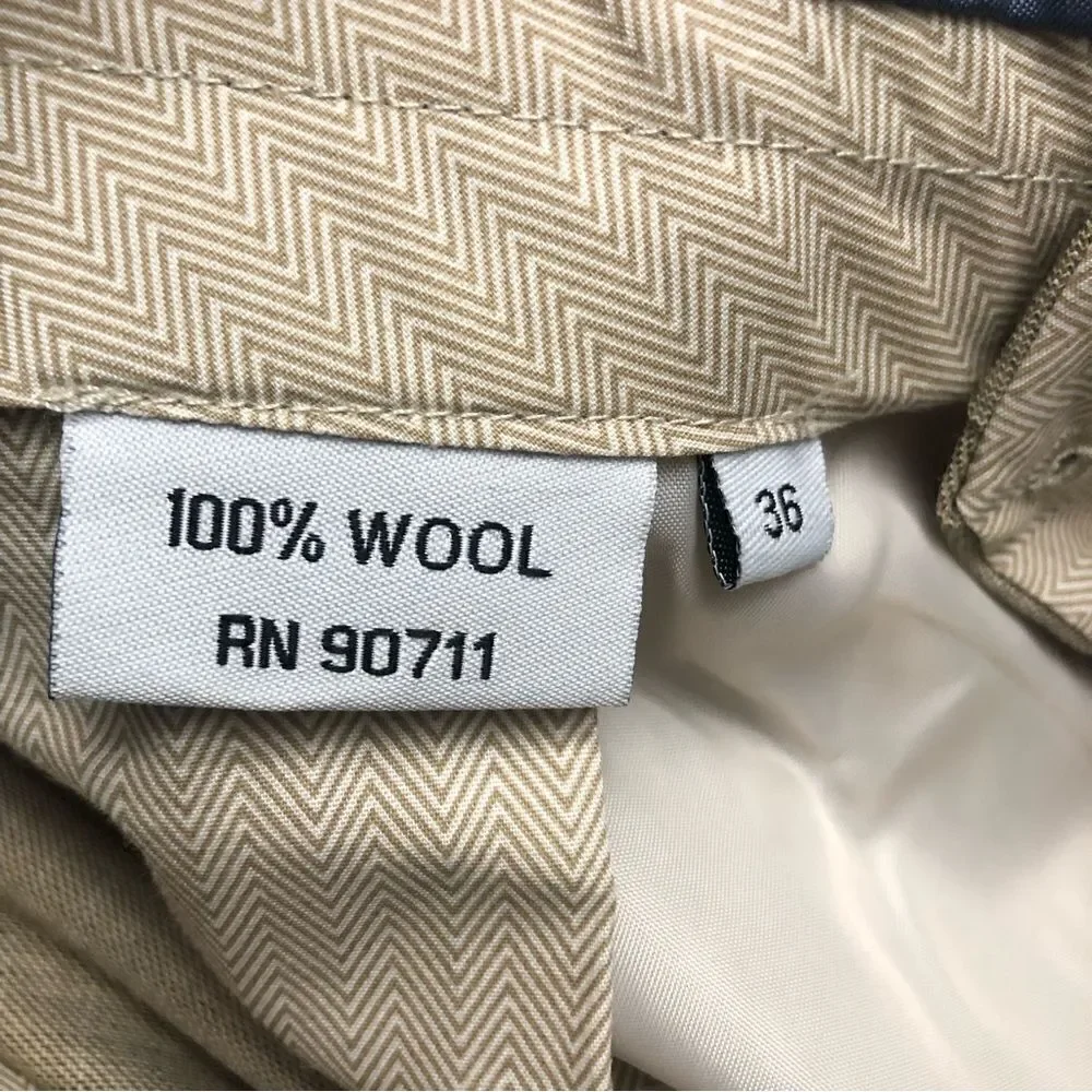 100% Wool Linea Naturale Luxe Flat Front Dress Men’s Pants 36x30 NWOT